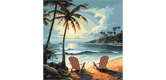 ideyka KHO2789 Malen nach Zahlen - Eine Welt für zwei 40 x 40 cm