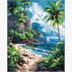 Ideyka KHO2795 Malen nach Zahlen Tropisches Paradies 40 x 50 cm