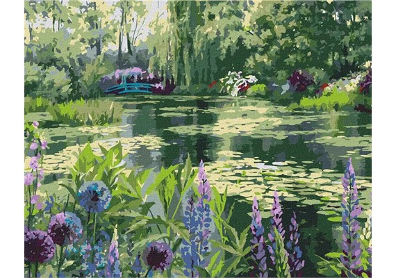 Ideyka KHO2838 Malen nach Zahlen Monets Garten in Giverny 40 x 50 cm