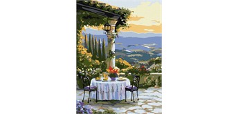 ideyka KHO2908 Malen nach Zahlen - Ein malerisches Abendessen 30 x 40 cm