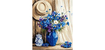 Ideyka KHO3326 Malen nach Zahlen Kornblumenstrauss 40 x 50 cm