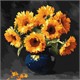Ideyka KHO3330 Malen nach Zahlen Sonnenblume im Dunkeln 40 x 40 cm