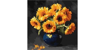 Ideyka KHO3330 Malen nach Zahlen Sonnenblume im Dunkeln 40 x 40 cm