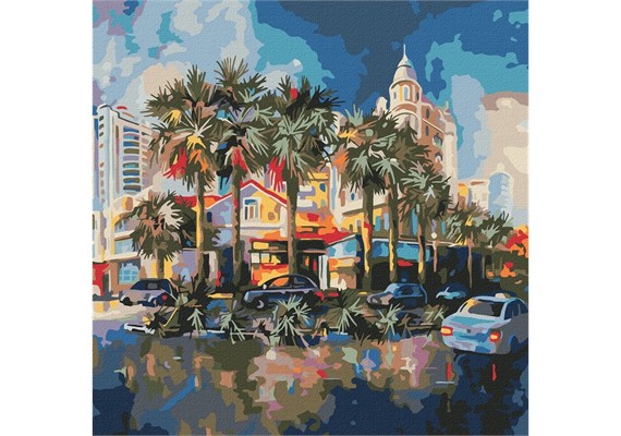 ideyka KHO3600 Malen nach Zahlen - Eine Urlaubsstadt 50 x 50 cm