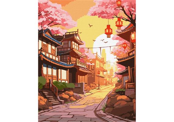 ideyka KHO3645 Malen nach Zahlen - Japanische Strasse 40 x 50 cm
