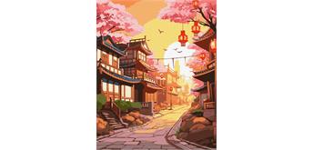 ideyka KHO3645 Malen nach Zahlen - Japanische Strasse 40 x 50 cm