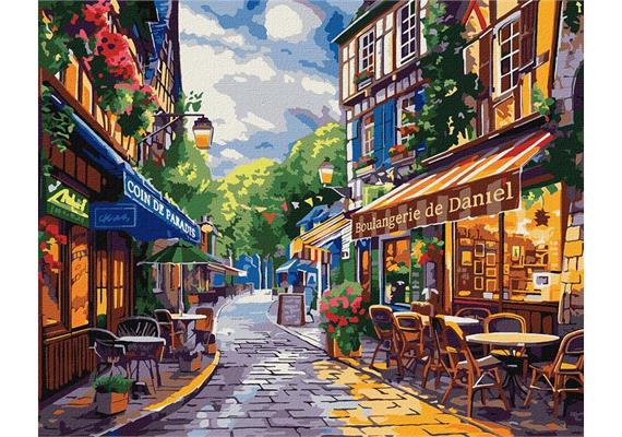 ideyka KHO3651 Malen nach Zahlen - Eine Strasse in Frankreich 40 x 50 cm