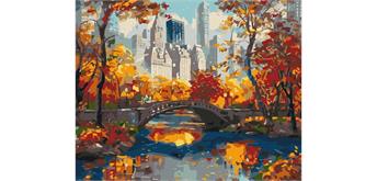 ideyka KHO3656 Malen nach Zahlen - Goldener Park 40 x 50 cm