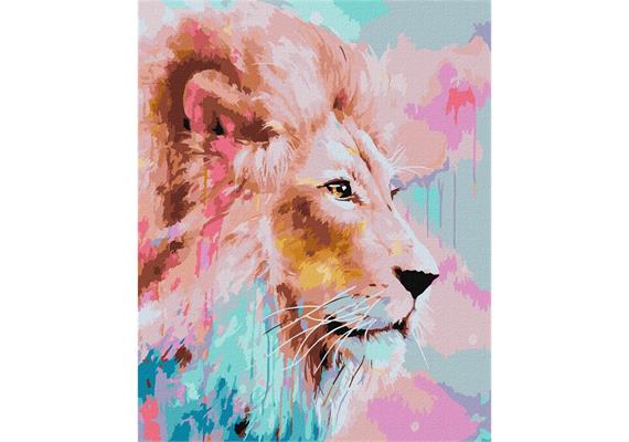 ideyka KHO4399 Malen nach Zahlen - Pinker Löwe 40 x 50 cm