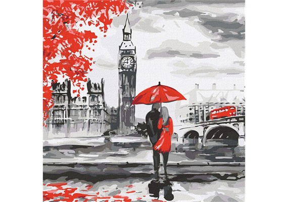 ideyka KHO4800 Malen nach Zahlen - Spaziergang durch London 50 x 50 cm