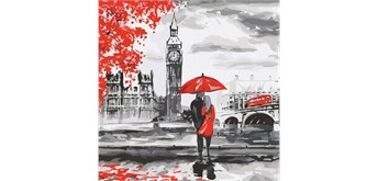 ideyka KHO4800 Malen nach Zahlen - Spaziergang durch London 50 x 50 cm