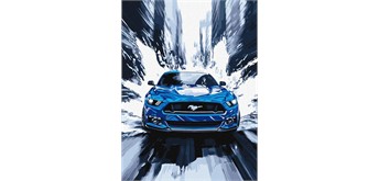 Ideyka KHO5159 Malen nach Zahlen Blauer Mustang 30 x 40