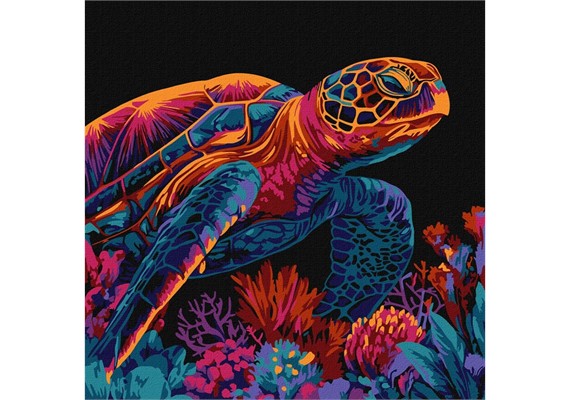 Ideyka KHO5182 Malen nach Zahlen - Geheimnisvolle Schildkröte 30 x 30 cm
