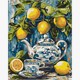 Ideyka KHO5753 Malen nach Zahlen Zitronen und Keramik 40 x 50 cm