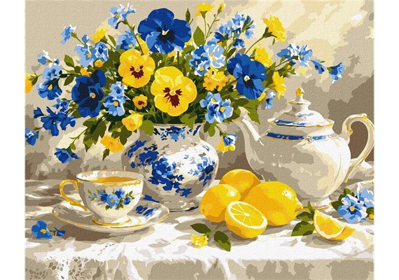 Ideyka KHO5771 Malen nach Zahlen Symphonie aus Blau und Sonne 40 x 50 cm