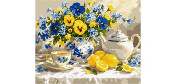 Ideyka KHO5771 Malen nach Zahlen Symphonie aus Blau und Sonne 40 x 50 cm
