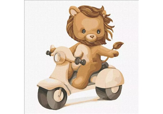 ideyka KHO6056 Malen nach Zahlen - Motorradfahrer 30 x 30 cm