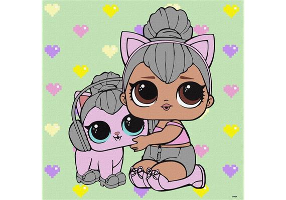 ideyka KHO6290 Malen nach Zahlen - L.O.L Kitty Queen 40 x 40 cm