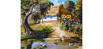 ideyka KHO6300 Malen nach Zahlen - Kleines Dorf 40 x 50 cm