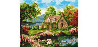 ideyka KHO6312 Malen nach Zahlen - Blühendes Haus 40 x 50 cm