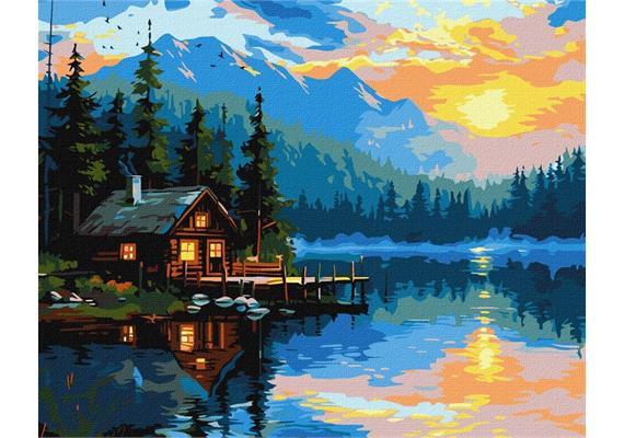 ideyka KHO6355 Malen nach Zahlen - Gemütlichkeit am See 40 x 50 cm