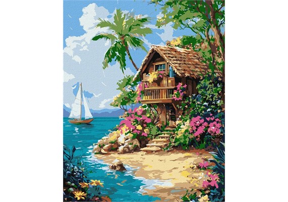 Ideyka KHO6377 Malen nach Zahlen Leben in den Tropen 40 x 50 cm