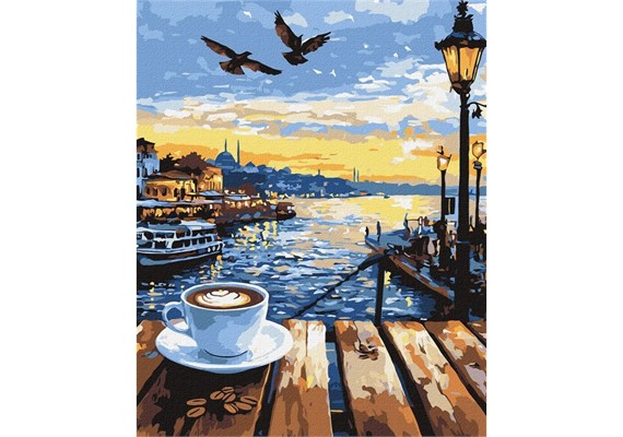 Ideyka KHO6403 Malen nach Zahlen Morgen in Istanbul 40 x 50 cm
