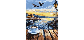 Ideyka KHO6403 Malen nach Zahlen Morgen in Istanbul 40 x 50 cm