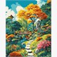 Ideyka KHO6413 Malen nach Zahlen - Herbstlicher japanischer Hinterhof 40 x 50 cm