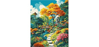 Ideyka KHO6413 Malen nach Zahlen - Herbstlicher japanischer Hinterhof 40 x 50 cm