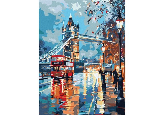 Ideyka KHO6430 Malen nach Zahlen Verträumtes London im Regen 30 x 40 cm