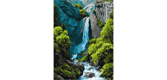 Ideyka KHO6437 Malen nach Zahlen Wasserfall in den Bergen 30 x 40 cm