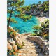 Ideyka KHO6464 Malen nach Zahlen Türkise Traumküste 30 x 40 cm