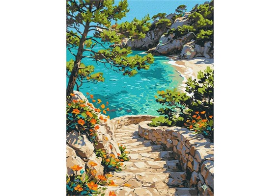 Ideyka KHO6464 Malen nach Zahlen Türkise Traumküste 30 x 40 cm