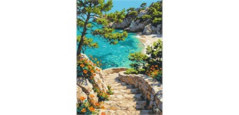 Ideyka KHO6464 Malen nach Zahlen Türkise Traumküste 30 x 40 cm