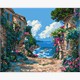 Ideyka KHO6482 Malen nach Zahlen Mediterrane Promenade 40 x 50 cm