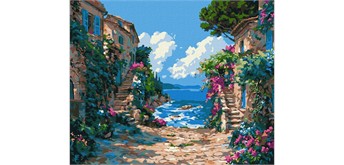 Ideyka KHO6482 Malen nach Zahlen Mediterrane Promenade 40 x 50 cm