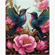 Ideyka KHO6566 Malen nach Zahlen Elegante Kolibris mit Metallicfarben 40 x 50 cm
