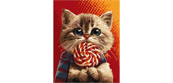 ideyka KHO6594 Malen nach Zahlen - Katze mit Lutscher 40 x 50 cm