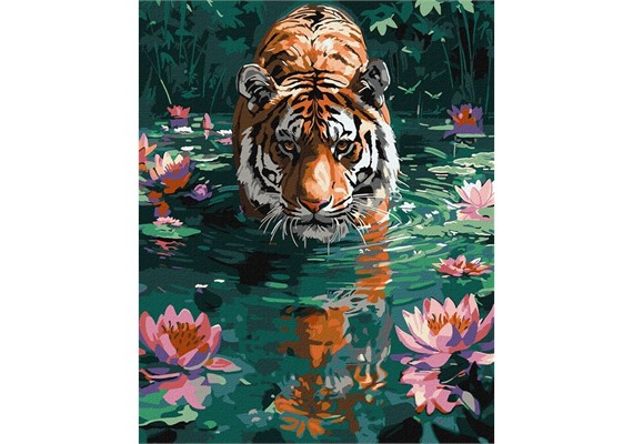 ideyka KHO6614 Malen nach Zahlen - Tiger auf der Jagd 40 x 50 cm