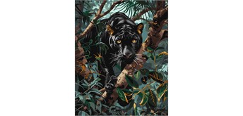 Ideyka KHO6619 Malen nach Zahlen Anmutiger Panther (mit Metallic-Farben) 40 x 50