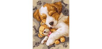 ideyka KHO6628 Malen nach Zahlen - Ein schlafender Jack Russell 30 x 40 cm