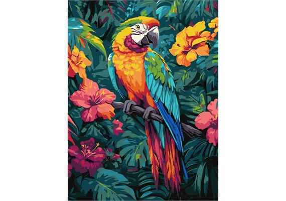 Ideyka KHO6675 Malen nach Zahlen - Tropischer Vogel 30 x 40 cm