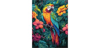Ideyka KHO6675 Malen nach Zahlen - Tropischer Vogel 30 x 40 cm