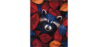ideyka KHO6697 Malen nach Zahlen - Herbst-Waschbär 40 x 50 cm