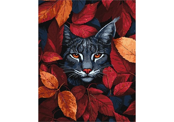 ideyka KHO6699 Malen nach Zahlen - Herbst-Luchs 40 x 50 cm