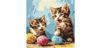 ideyka KHO6721 Malen nach Zahlen - Strickende Bälle 30 x 30 cm