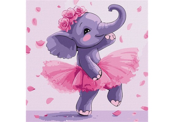 ideyka KHO6723 Malen nach Zahlen - Elefantenballerina 30 x 30 cm