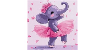 ideyka KHO6723 Malen nach Zahlen - Elefantenballerina 30 x 30 cm