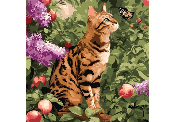 Ideyka KHO6794 Malen nach Zahlen - Bengalische Katze 40 x 40 cm